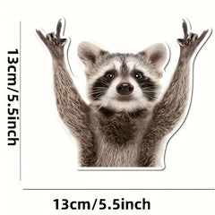 Rocking Raccoon Sticker Car Laptop Wall Window Bumper Sticker