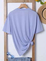 Bear & Letter Print Casual T shirts Crew Neck Short Sleeve Graphic Tee