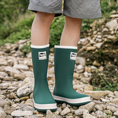Women's Waterproof Letter Patched Outdoor Rain Boots