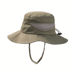 Boys Casual Mesh Bucket Hat Sun Protection Adjustable Comfortable Fis