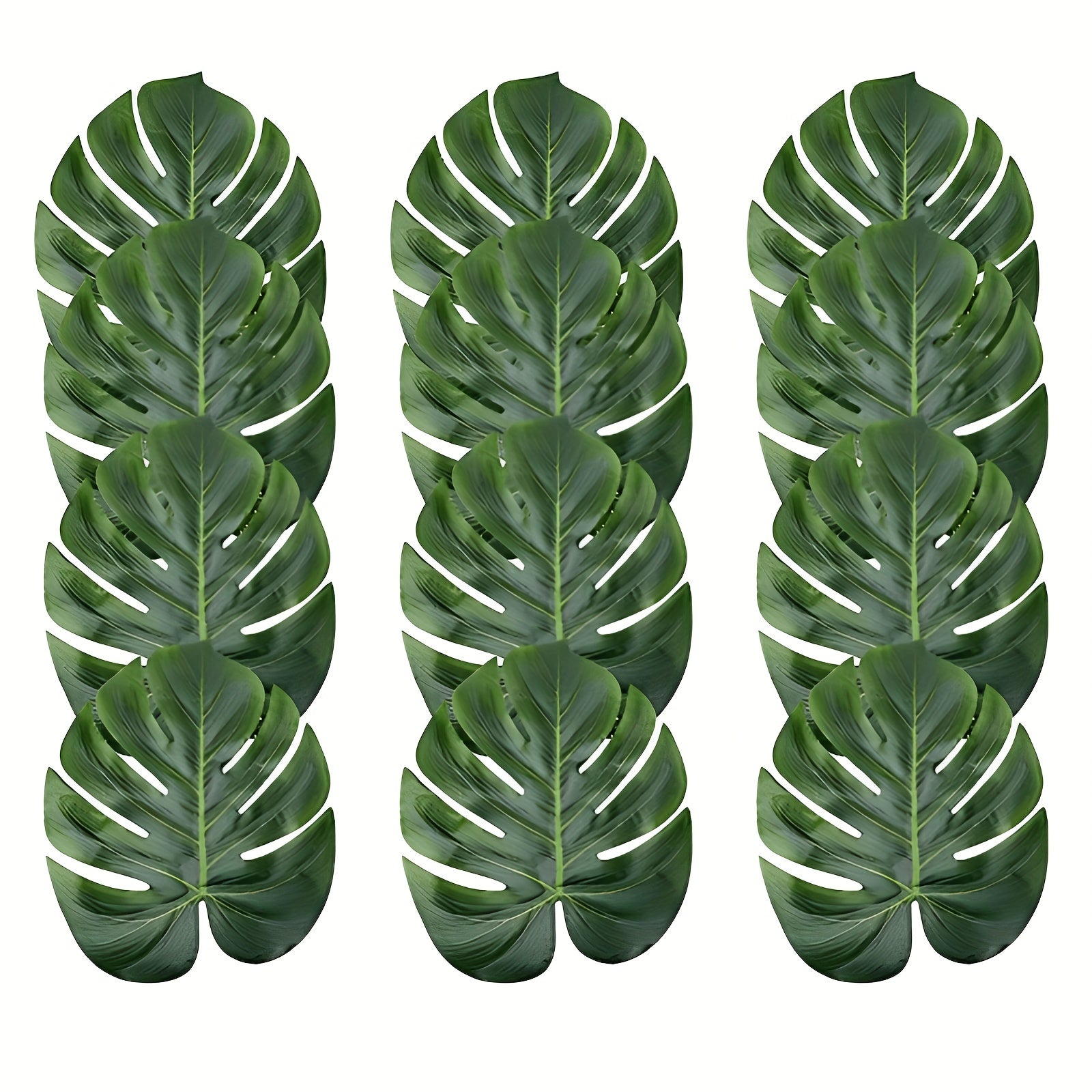 12pcs Artificial Tropical Leaves Wild Animal Birthday Decorations