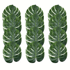 12pcs Artificial Tropical Leaves Wild Animal Birthday Decorations