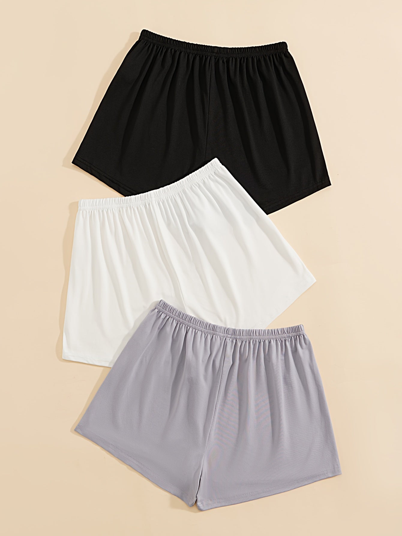 Solid Sleep Bottoms Soft & Comfy Elastic Waistband Shorts Women's