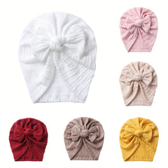 Baby Bow Pullover Hat Knitted Twist Braid Indian Hat