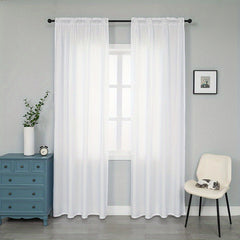 Velvet Sheer Rod Pocket Curtains - Privacy in Kitchen Bedroom Living Room