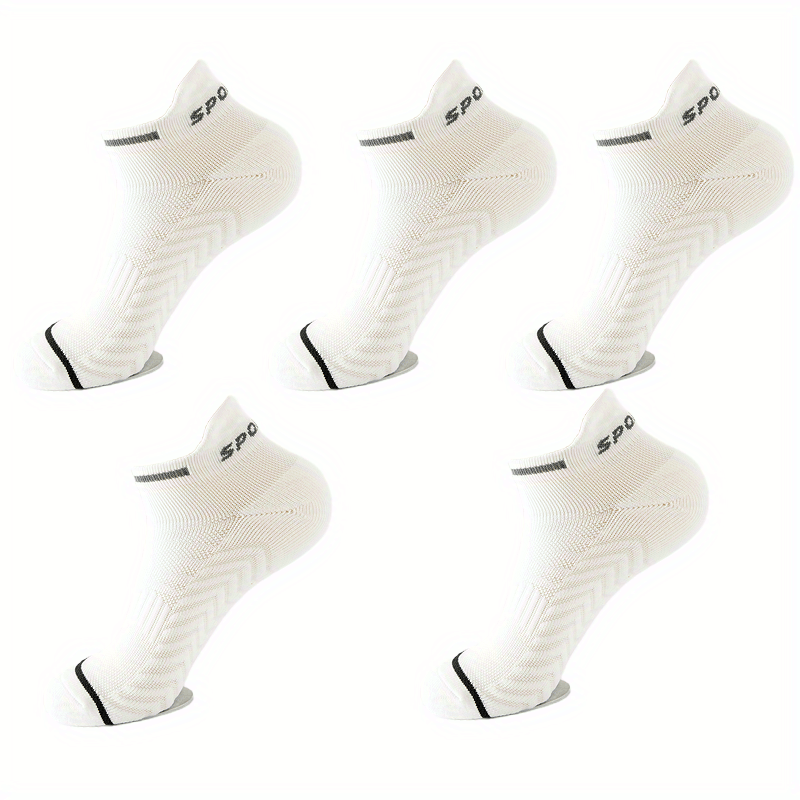 5 Pairs Letter Print Low Cut Sports Socks Women's Stockings