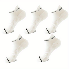 5 Pairs Letter Print Low Cut Sports Socks Women's Stockings