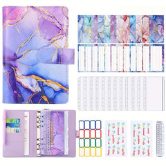 Budget Binder A6 PU Leather Notebook Cash Envelopes System Set