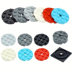 Turntable Building Blocks w/ Hole - Compatible w/ 60474, 87081, 61