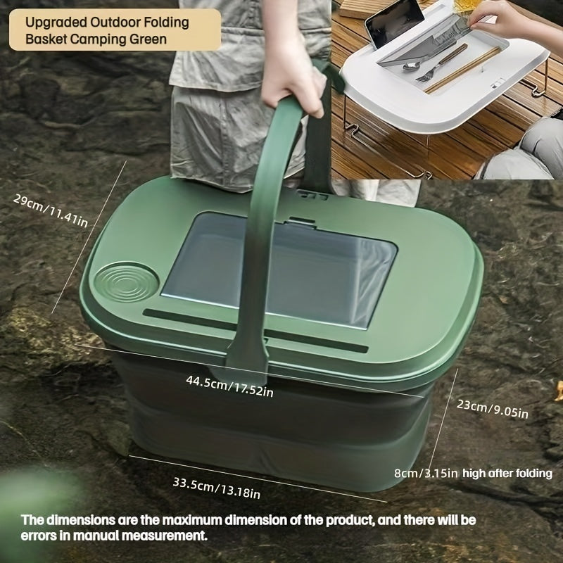 Collapsible Bucket with Handle for Picnic Takeout and Kitchen Gadgets