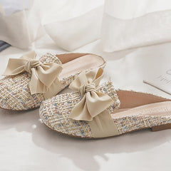 Bow Decor Mules Women's Footwear