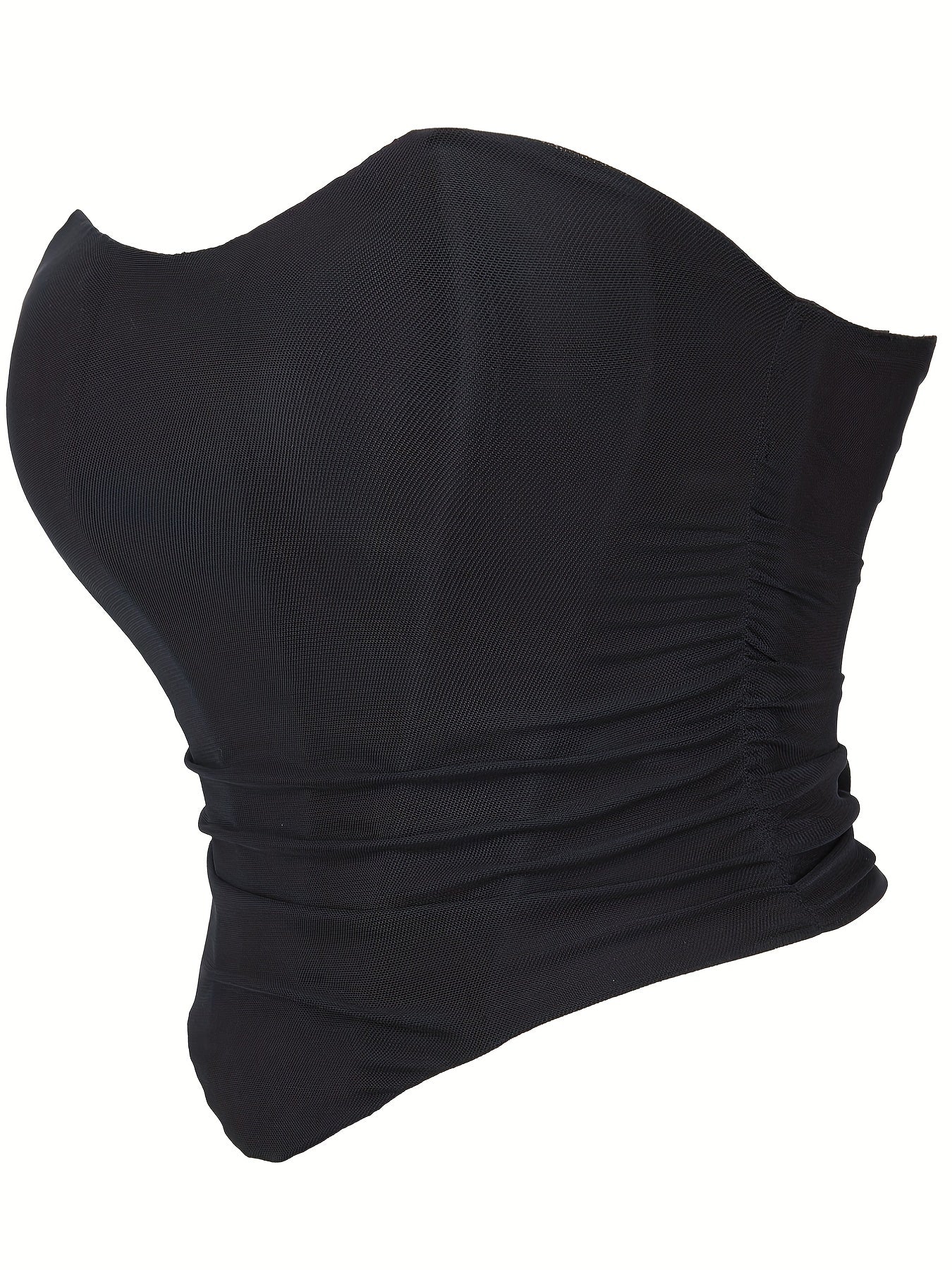 Gothic Mesh Strapless Corset Tummy Control Lace Up Push Up Body Shaper