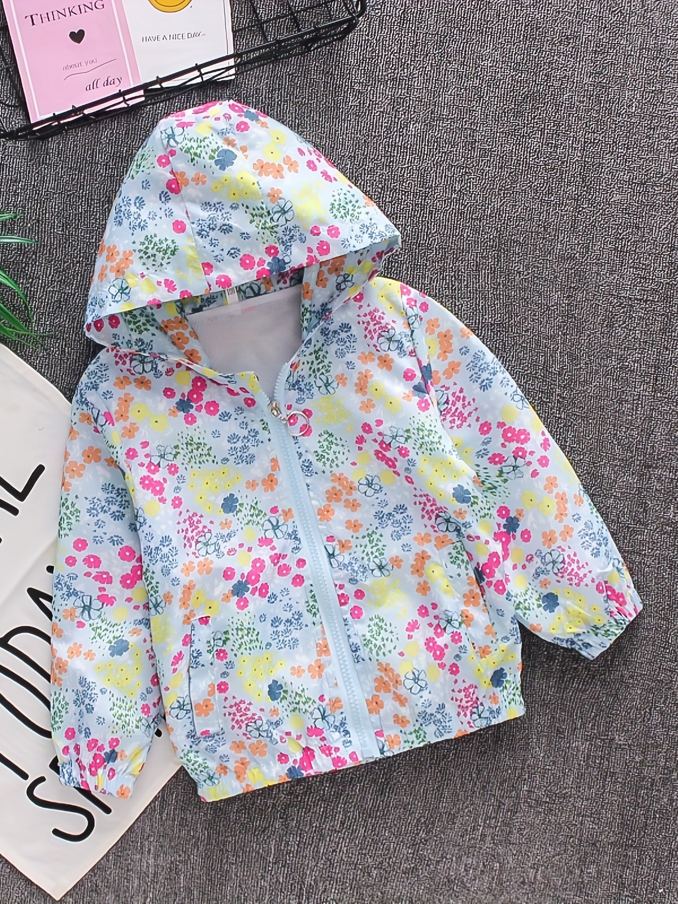 Toddler Girls Tie Dye Heart Hooded Jacket Casual Coat