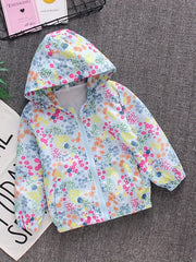 Toddler Girls Tie Dye Heart Hooded Jacket Casual Coat