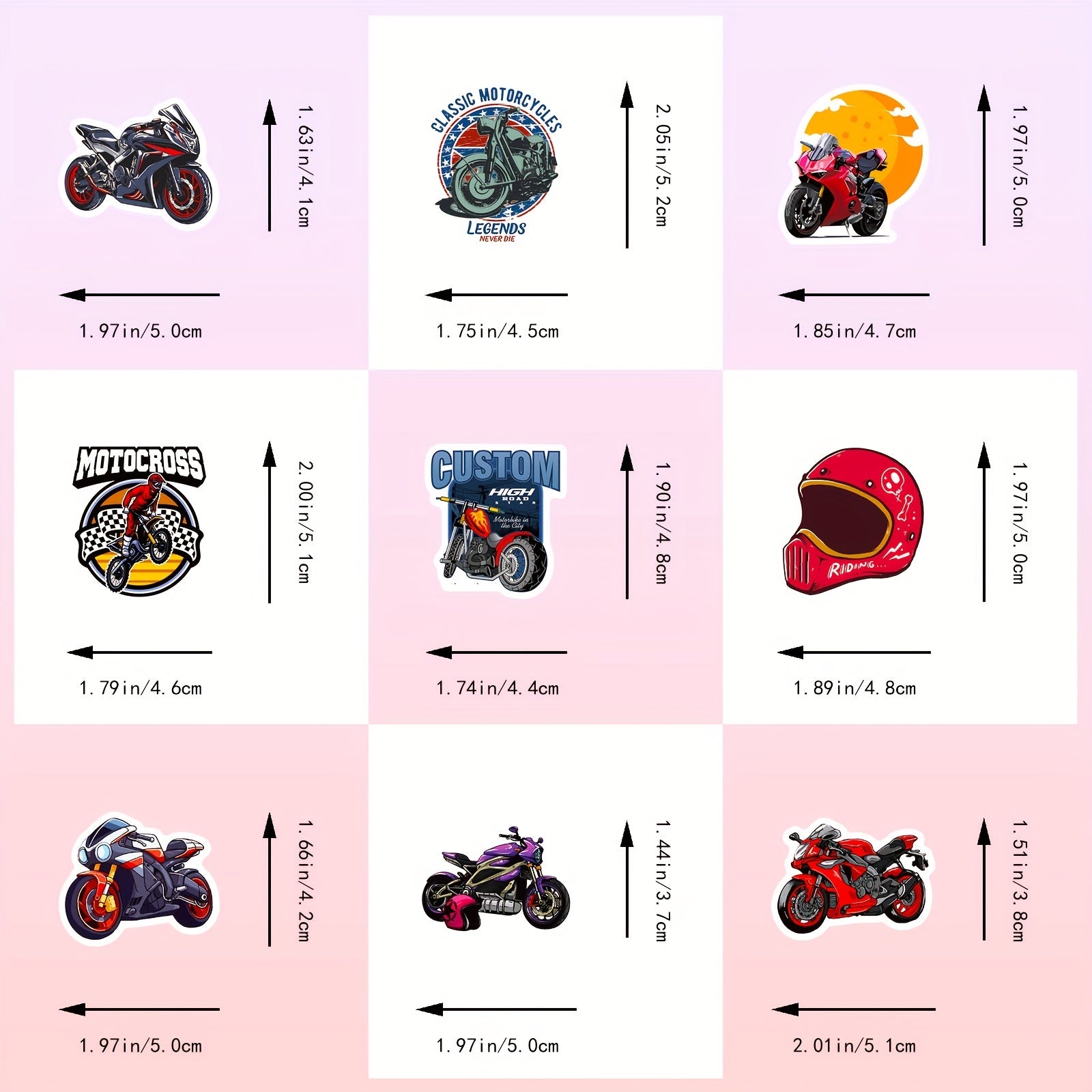50pcs Motorcycle Club Stickers Waterproof Stickers For Kids Teens Adults