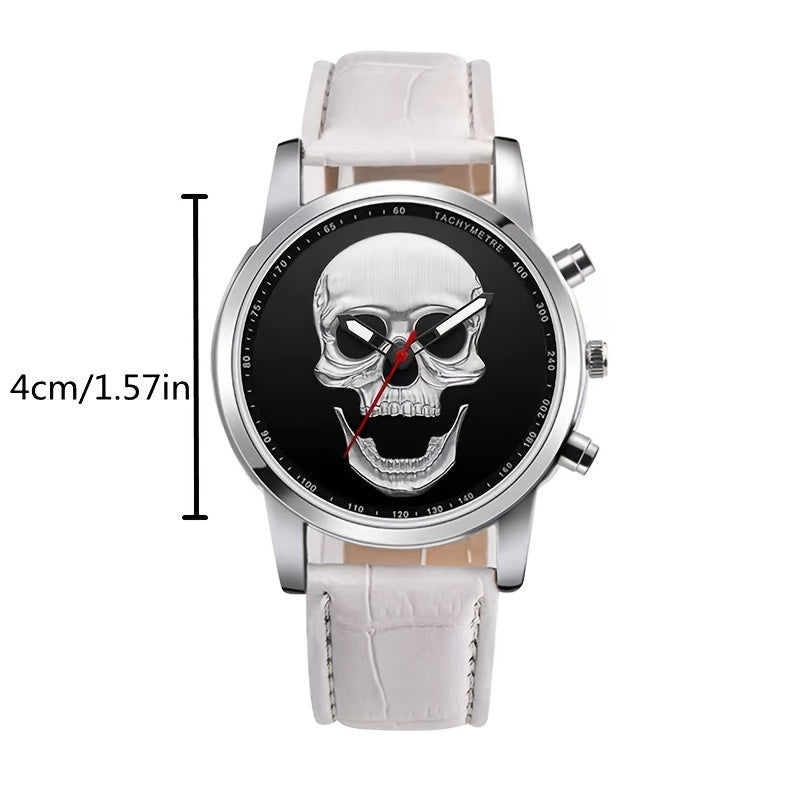 Skull Alloy Round Wrist Watch For Men And Women