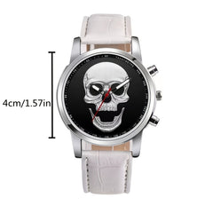 Skull Alloy Round Wrist Watch For Men And Women
