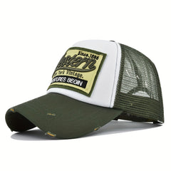 3D Embroidery Baseball Cap Western Embroidered Hat Mesh Peaked Cap
