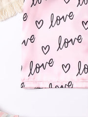 2pcs Girls Casual Summer T shirt And Shorts Pajama Set