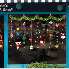 Christmas Window Stickers Decoration Santa Snowman Deer Snowflakes Tree Gift