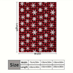 Winter Snowflake Plaid Blanket Soft Christmas Snowflake Blanket