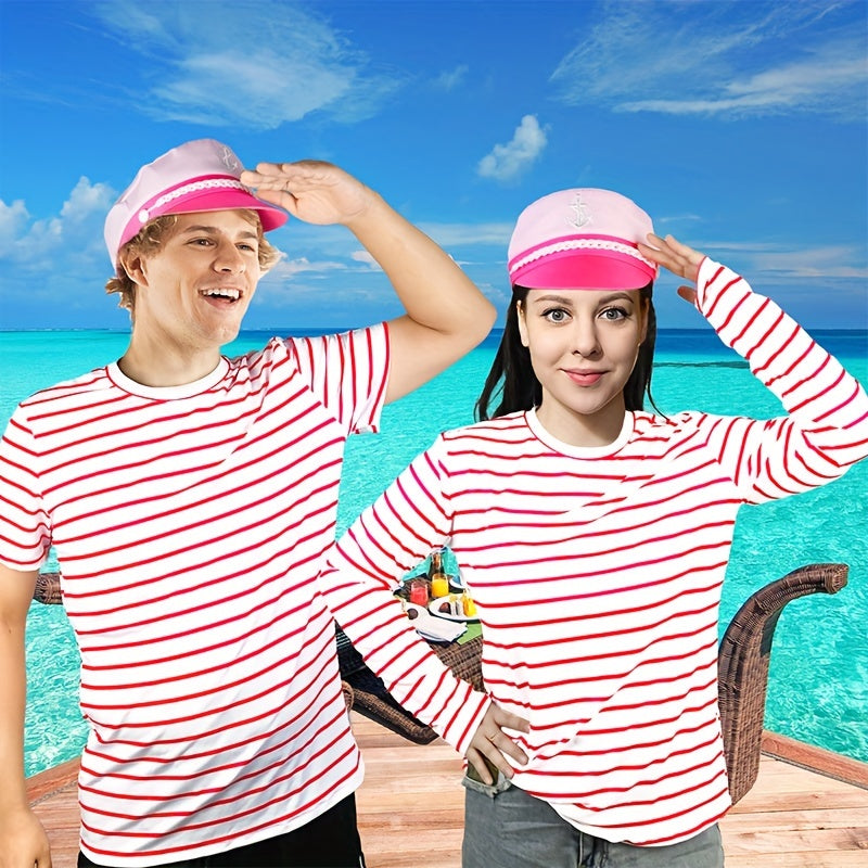 Pink Sailor Hat Halloween Cosplay Captain Cap Adjustable Party Hat