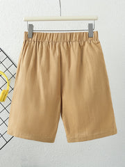 Elastic Waist Casual Cotton Shorts for Women