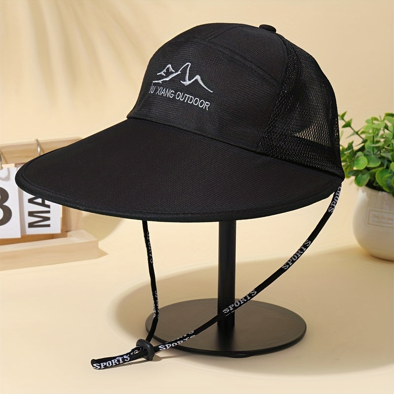 Wide Brim UPF 50 Sun Hat Casual Solid Mesh Breathable Sun Visor