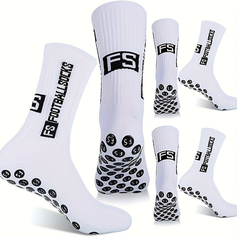Silicone Dots Non-Slip Football Socks - 4 Pairs