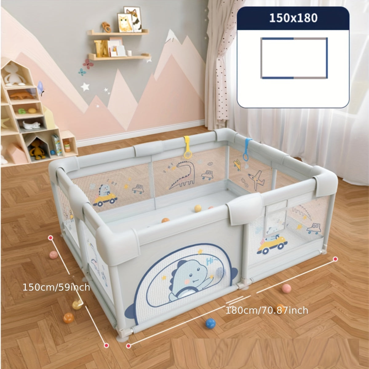 Playpen Baby Indoor & Outdoor Kids Activity Center with Gate