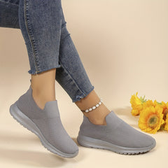 Women's Lightweight Slip On Sneakers Low Top Solid Shoes