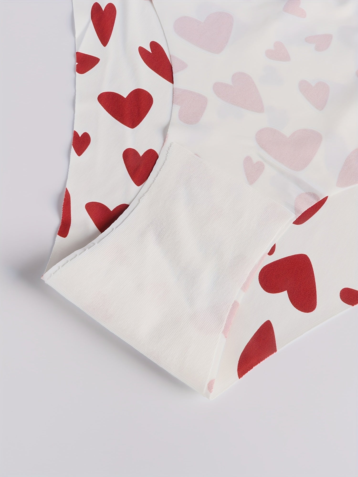 Heart Print Bra & Panties Lingerie Set Women's Underwear