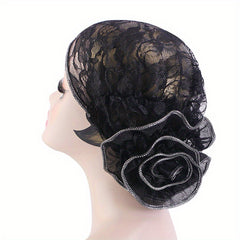 Floral Lace Turban Hat Vintage Breathable Chemo Head Wrap Women