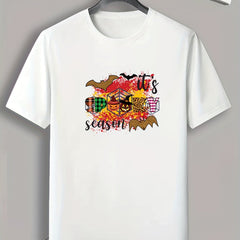 Men's Spooky Season Print T-shirt Crew Neck Tee