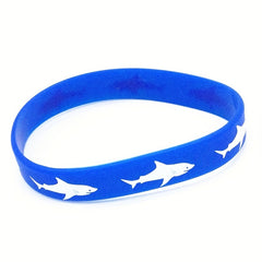 Shark Pattern Silicone Bracelet for Sports and Outdoors