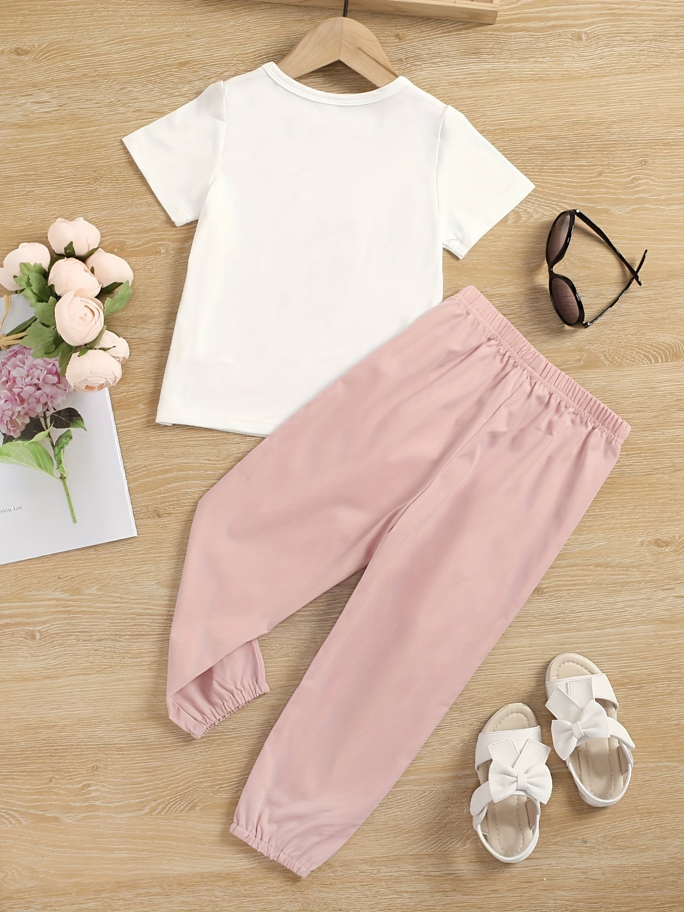 Girls Short sleeve T shirt Casual Trousers Outfit For Summer Kids Clothes