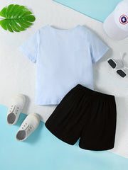 Boys Game On Gamepad Graphic Casual Outfit Set