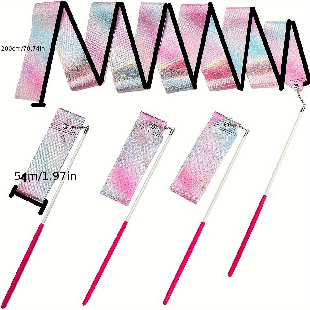 2pcs Rhythmic Gymnastics Ribbon Dance Wands Artistic Dancing Accessories