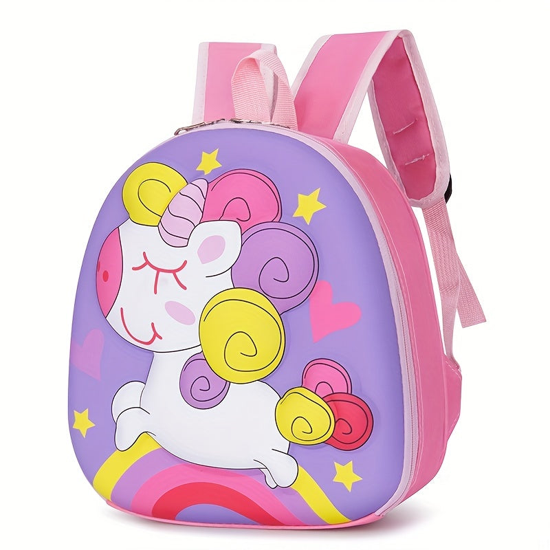 Kids Cartoon Unicorn Printed Backpack Large Capacity 3D Travel School Bag