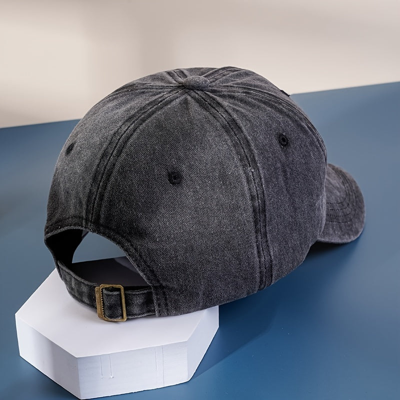 Distressed Baseball Cap Life Is Golden Doodle Embroidery