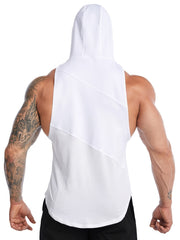 Men's Breathable Sleeveless Hooded Vest for Running Training Gym