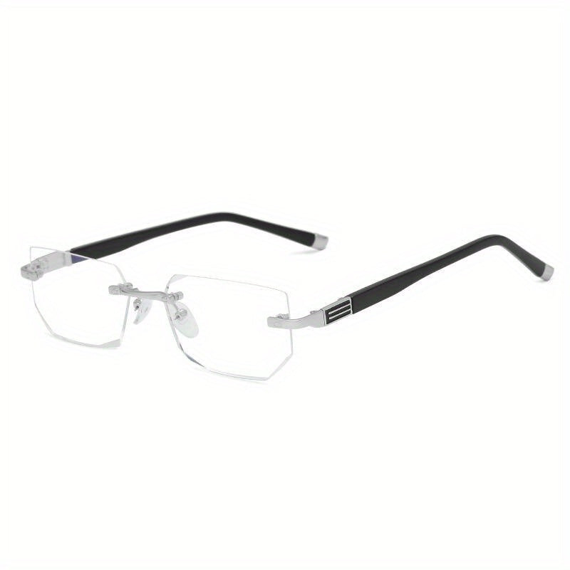 Metal Rimless Reading Glasses Anti Light Frameless Presbyopic Glasses