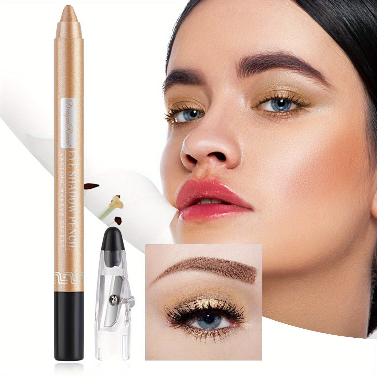 Shimmer Glitter Eyeshadow Pen Eyeliner Glue Eyelid Pearly Foam Pen 15 Colors