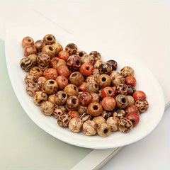 100pcs Dreadlock Flower Wood Round Beads DIY Bracelet Necklace Supplies
