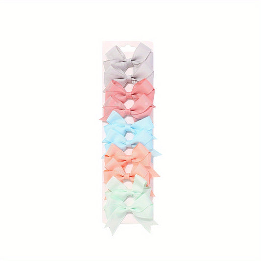 10pcs Colorful Bow Hair Clips for Baby Girls