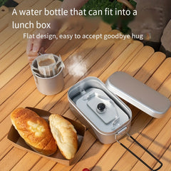 Outdoor Camping Foldable Aluminum Water Bottle Set Lunch Box