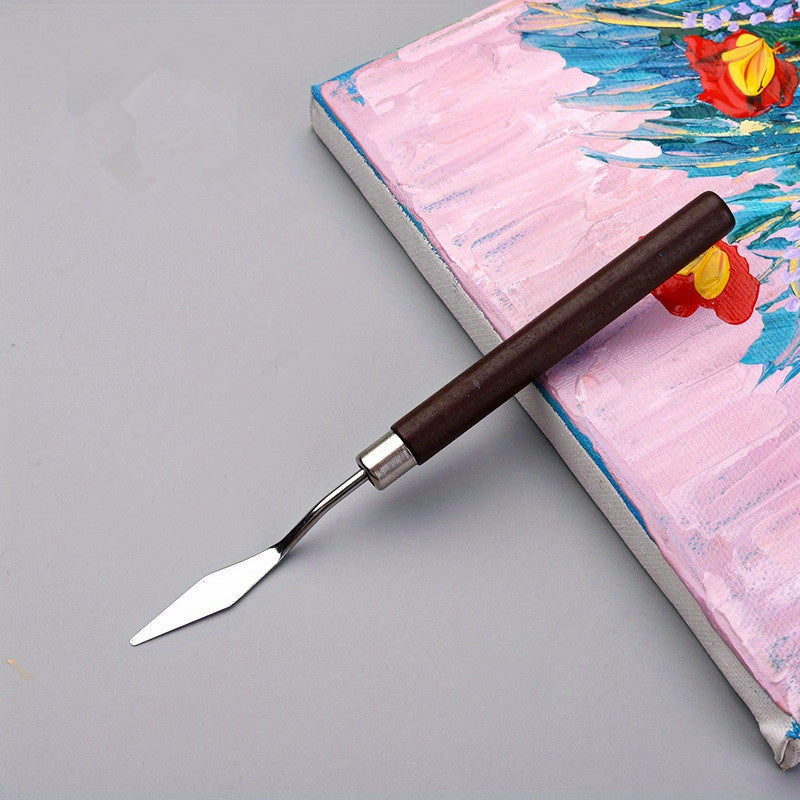 Stainless Steel Painting Scraper Art Spatula with Wooden Handle
