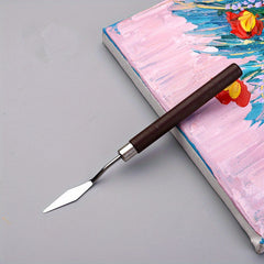Stainless Steel Painting Scraper Art Spatula with Wooden Handle