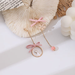 Girls Flower And Rabbit Bow Ear Clip Earrings Children's Birthday Gift