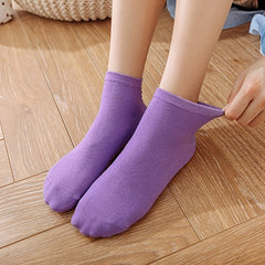 2 Pairs Solid Towel Sole Yoga Socks Anti-slip Low Cut Socks